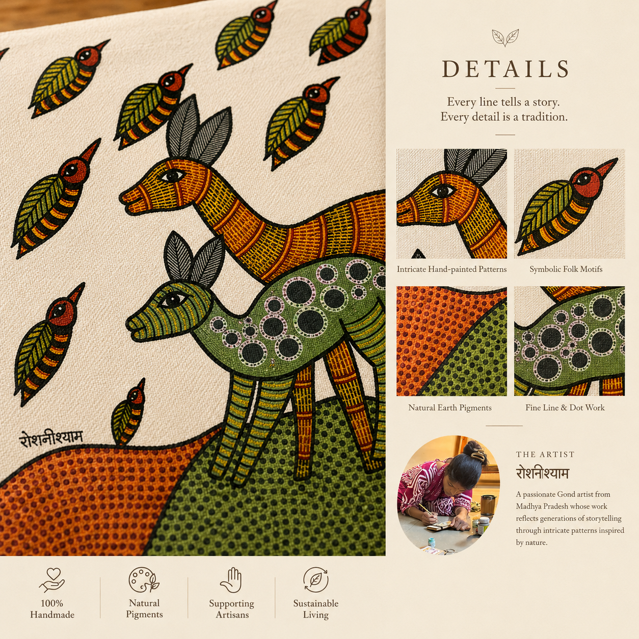 Sacred Bonds | Original Gond Painting | Premium Wall Art