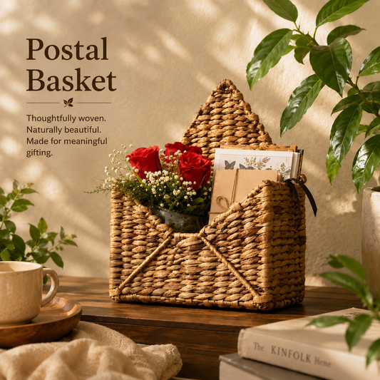 Dhara Postal Basket | Multipurpose Sustainable Utility Decor | Handcrafted Art by Bambooraj