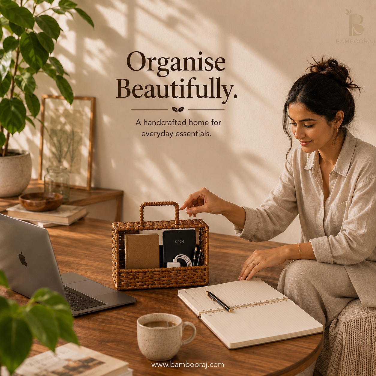 Briefcase Basket | Decorative Storage Basket | Sustainable Utility by Bambooraj
