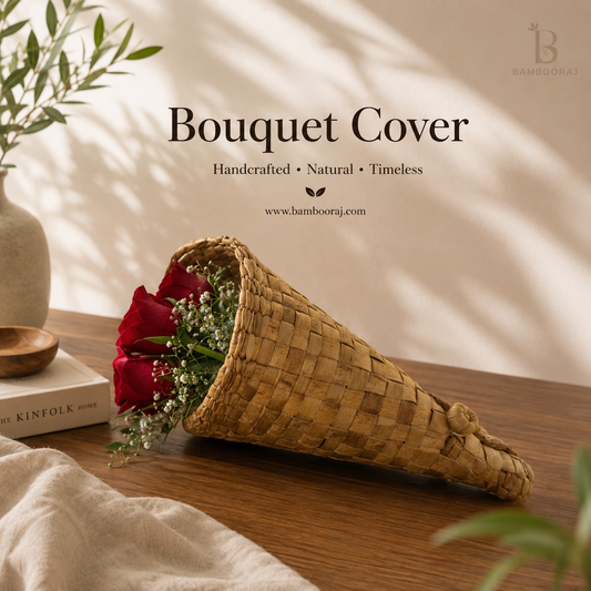 Dhara Bouquet Cover | Sustainable Floral Wrap | Handwoven Water Hyacinth Mat