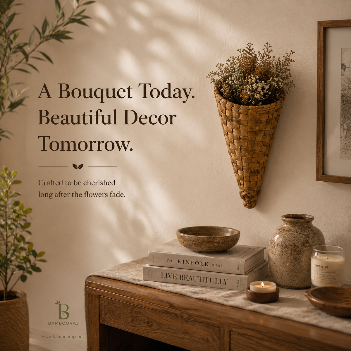 Dhara Bouquet Cover | Sustainable Floral Wrap | Handwoven Water Hyacinth Mat