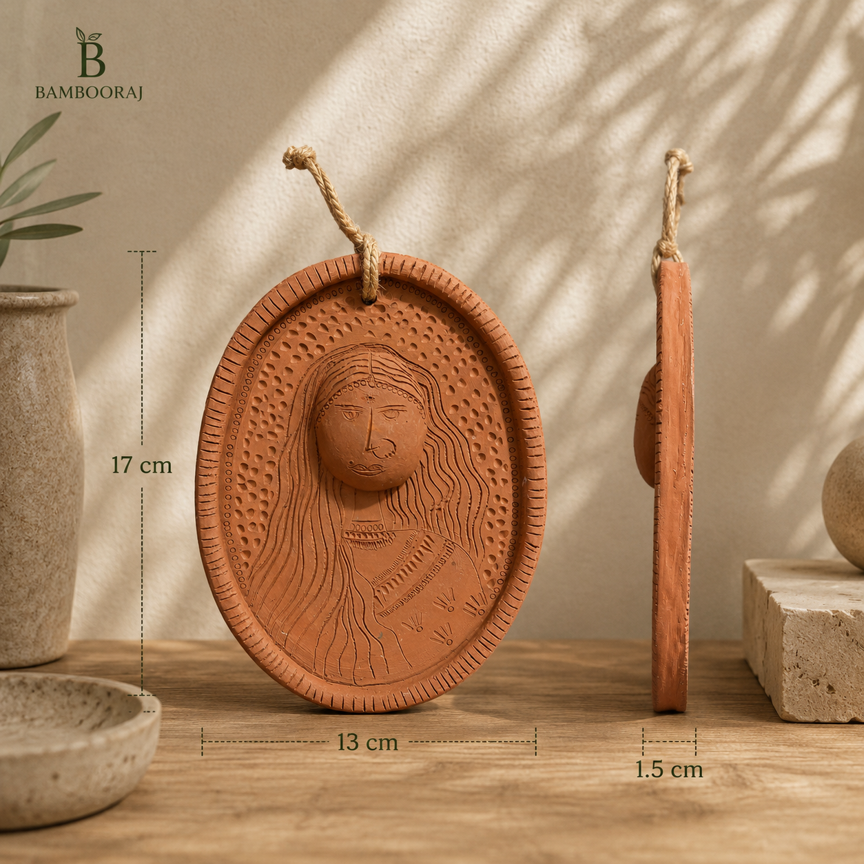 Handcrafted She/Her Terracotta Wall Art | Feminine Clay Décor | Artisan Handmade Sculpture