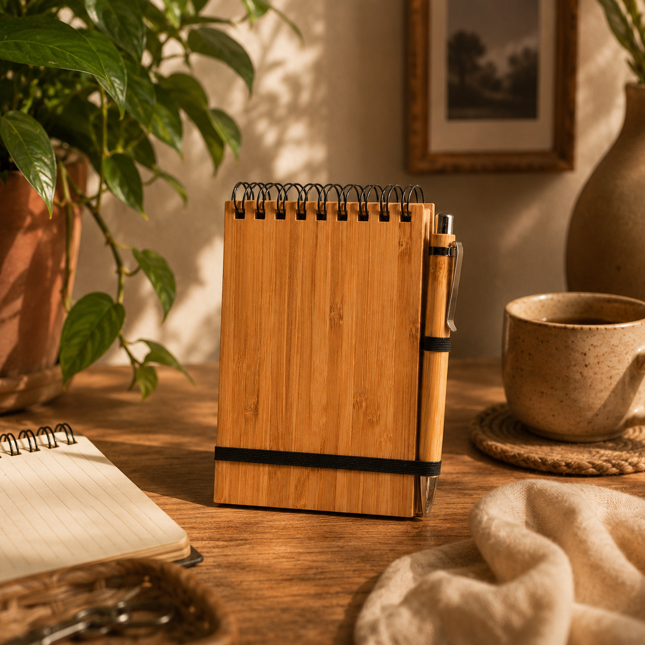 Bamboo Mini Notepad with Pen | Sustainable Stationery | Recyclable & Travel-Friendly