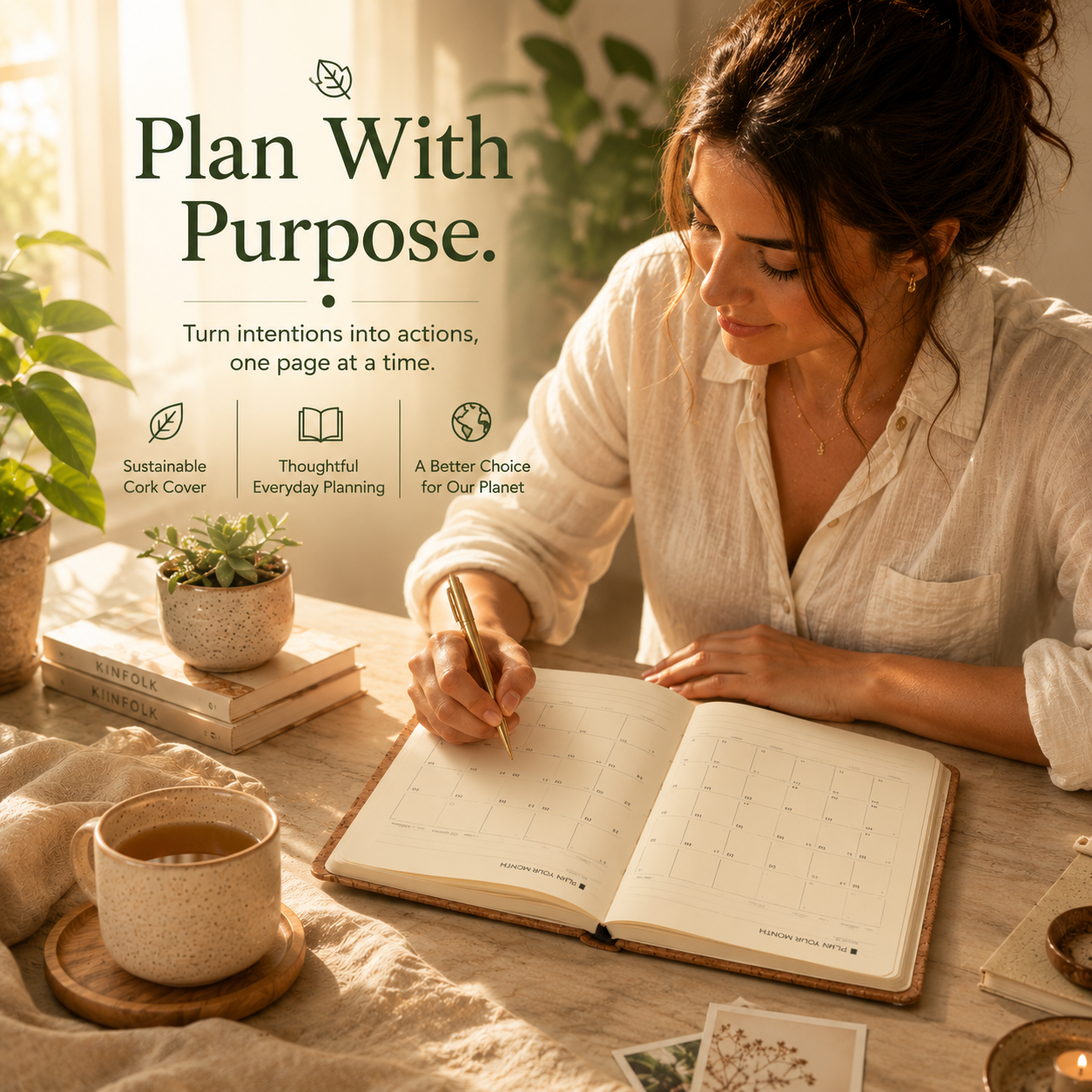 Cork Diary | A5 Eco-Friendly Planner | 160 Pages | Stylish and Sustainable Design