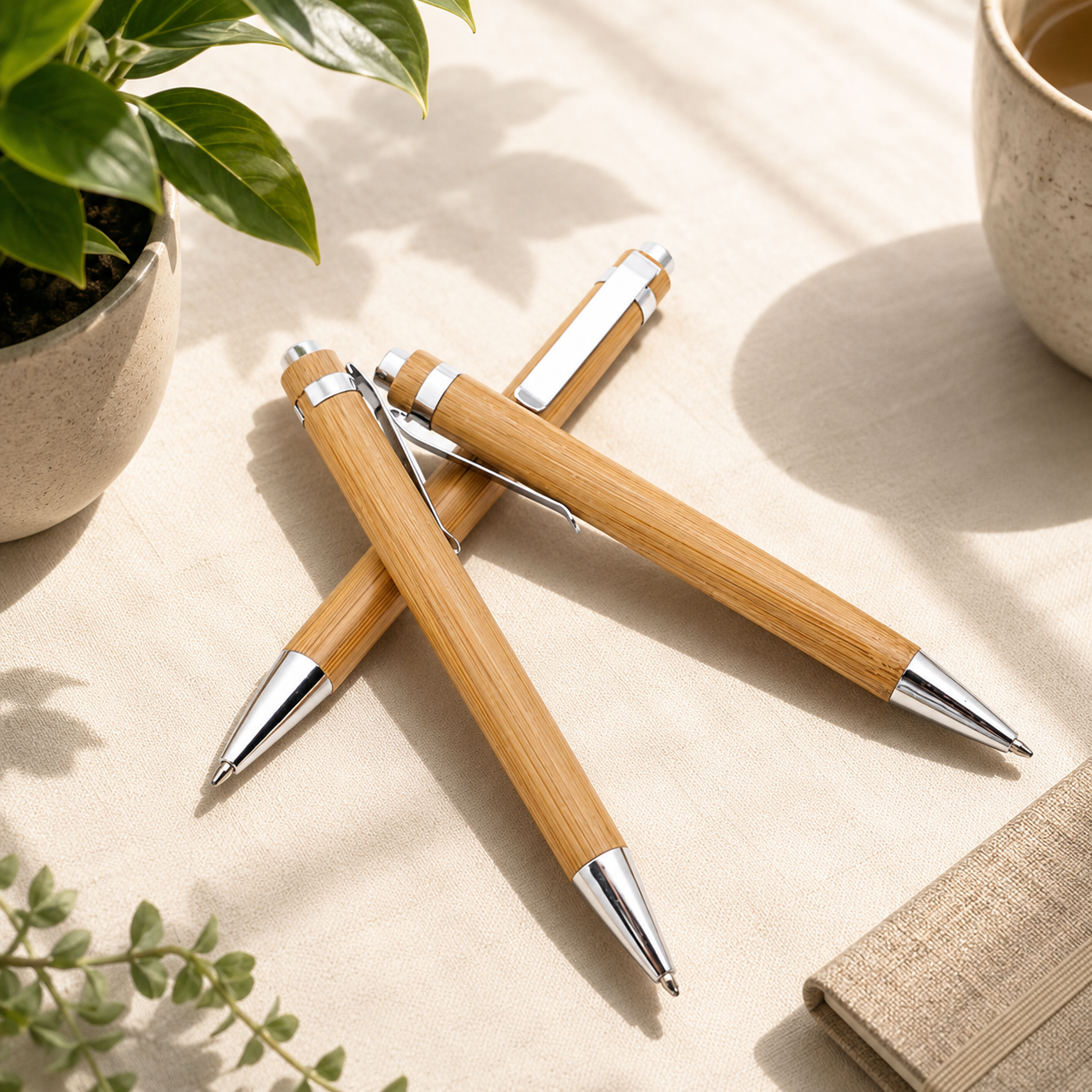 Bamboo Ballpoint Pen | Eco-Friendly Writing Solution | Sustainable Bamboo Pen | Pack of 3