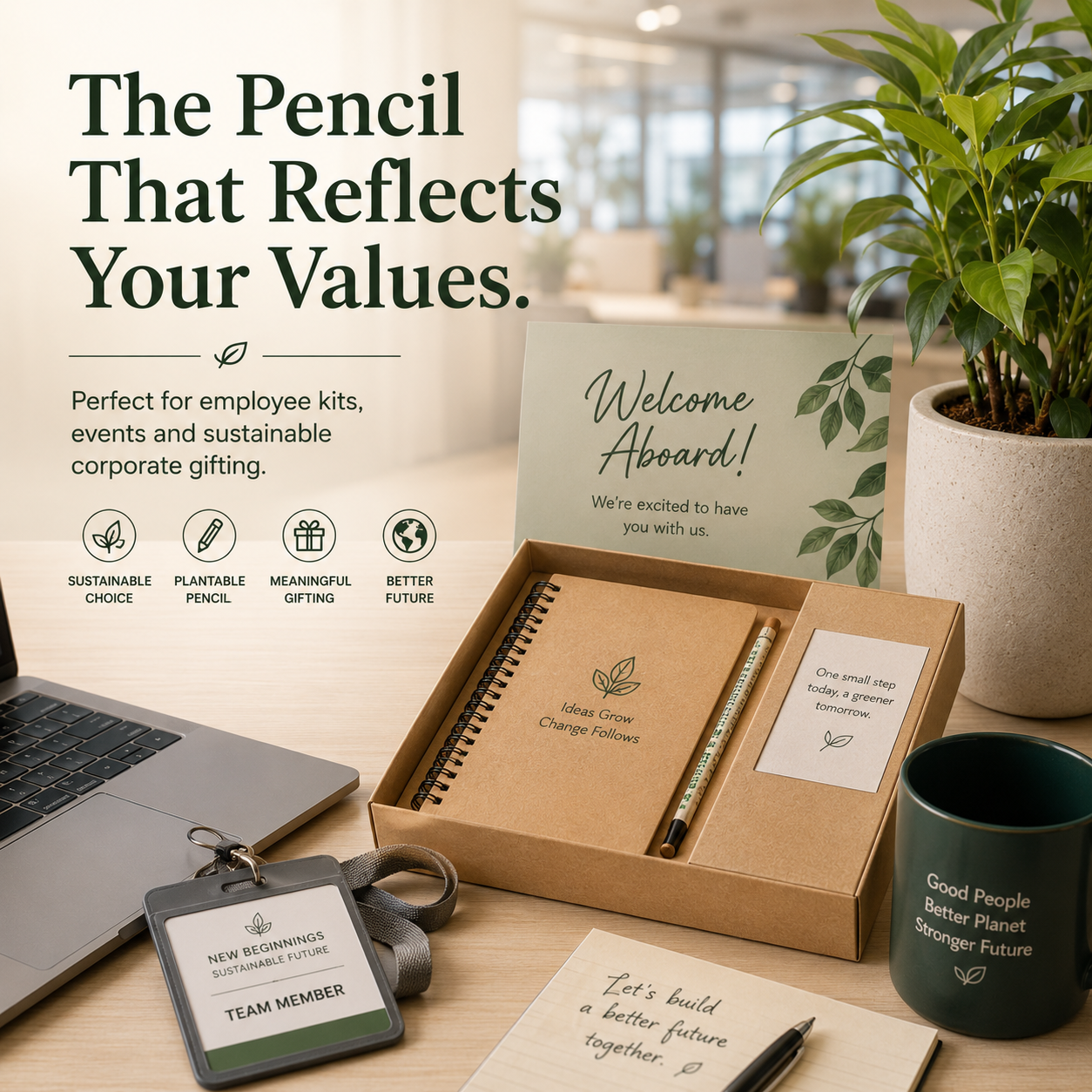 Plantable Seed Pen | Sustainable Recycled Cardboard Pen with Embedded Seeds | Eco-Friendly Writing Tool (Pack Of 4)