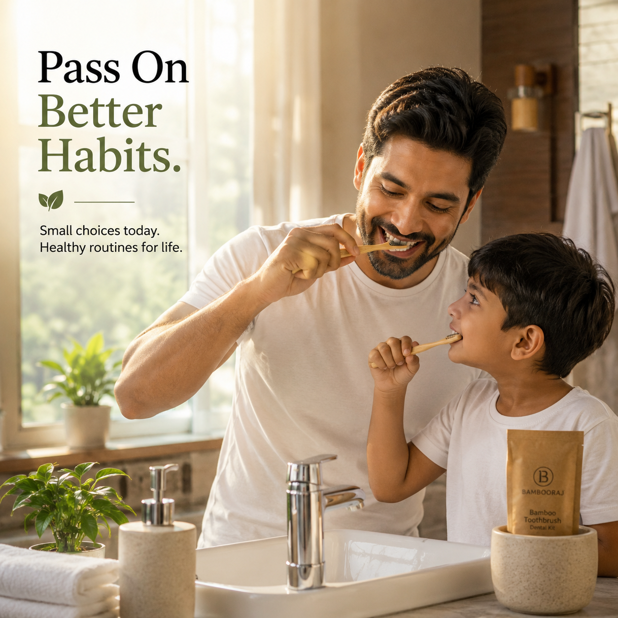 Bamboo Toothbrush| S/C curve with Charcoal Bristles(Set of 4)| BPA-Free Oral Care