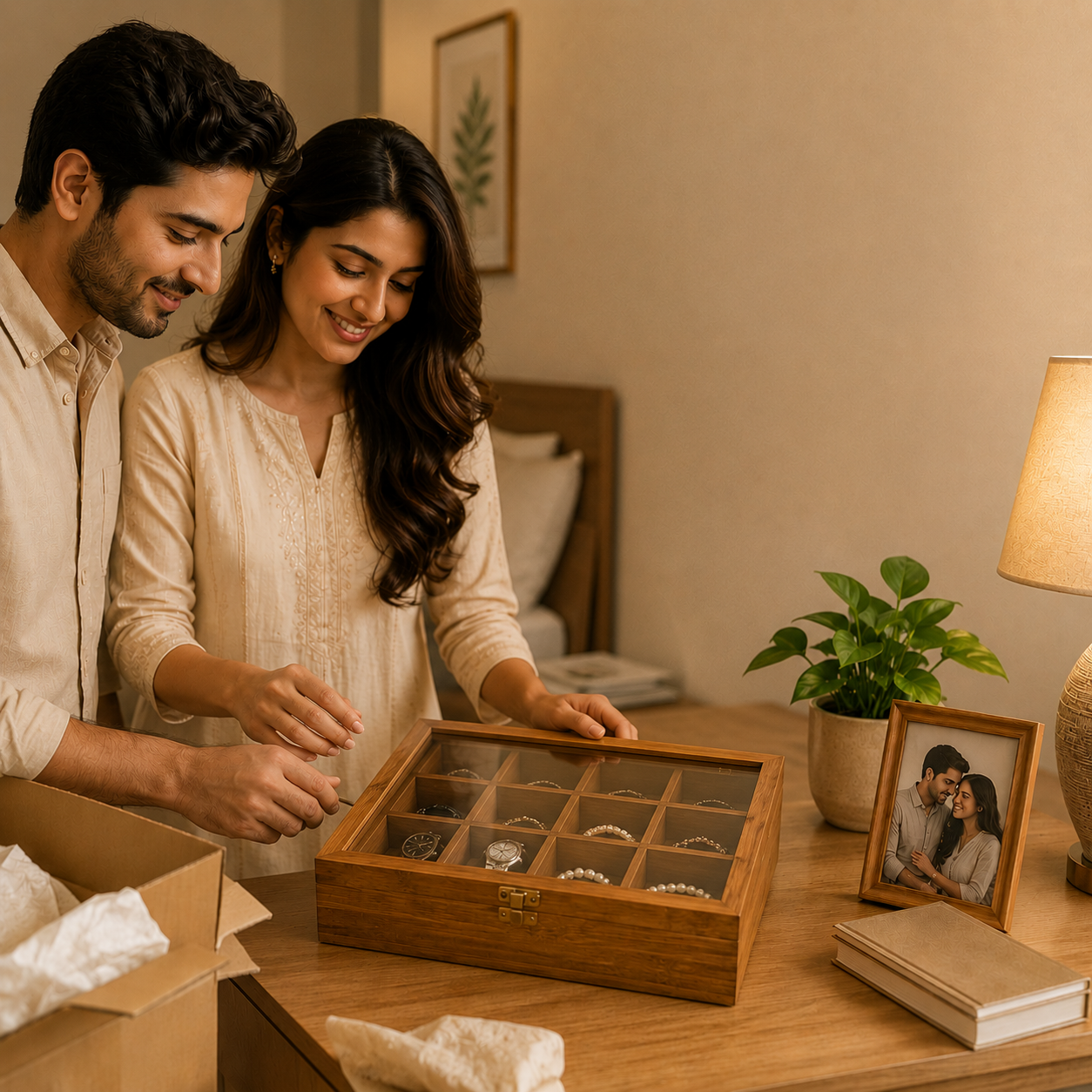 Bamboo Multipurpose Box – Elegant Jewellry, Watch, and Storage Organiser