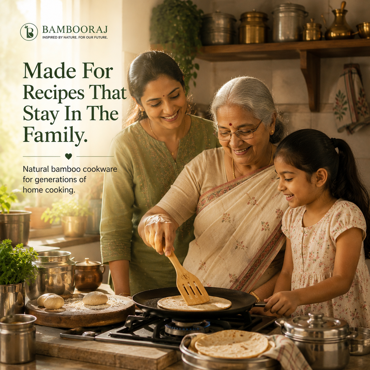 Sustainable Bamboo Spatulas | Eco-Friendly Cooking Utensils | 2-Piece Set for Kitchen