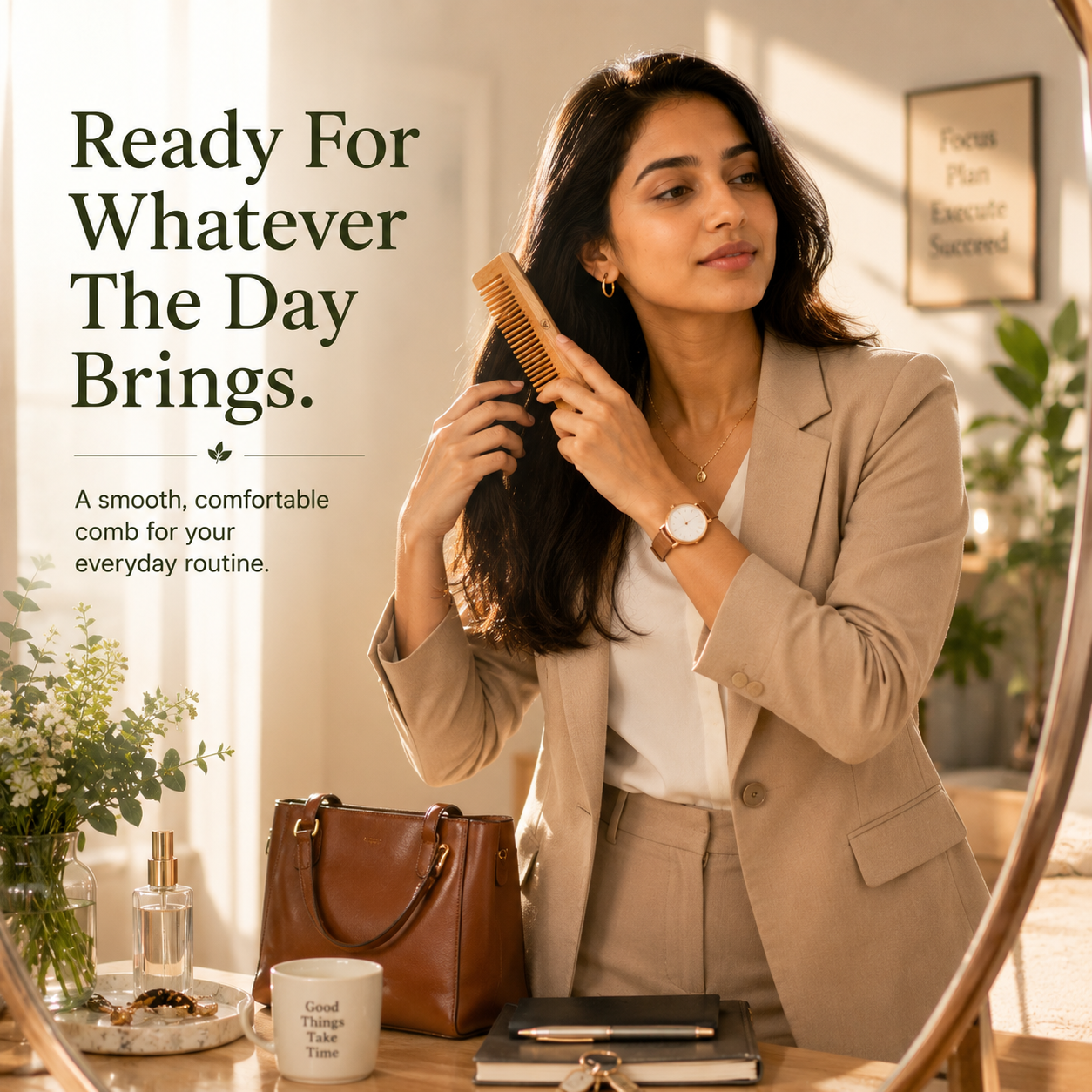 Neem Ruby Comb | Hair Comb|  Eco-Friendly Hair Care for Smooth| Healthy Scalp Comb