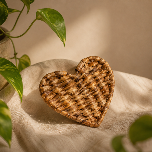 Heart Art Décor Piece | Eco-Friendly Natural Fiber Heart Accent