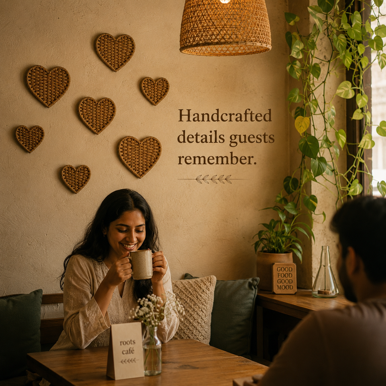 Heart Art Décor Piece | Eco-Friendly Natural Fiber Heart Accent