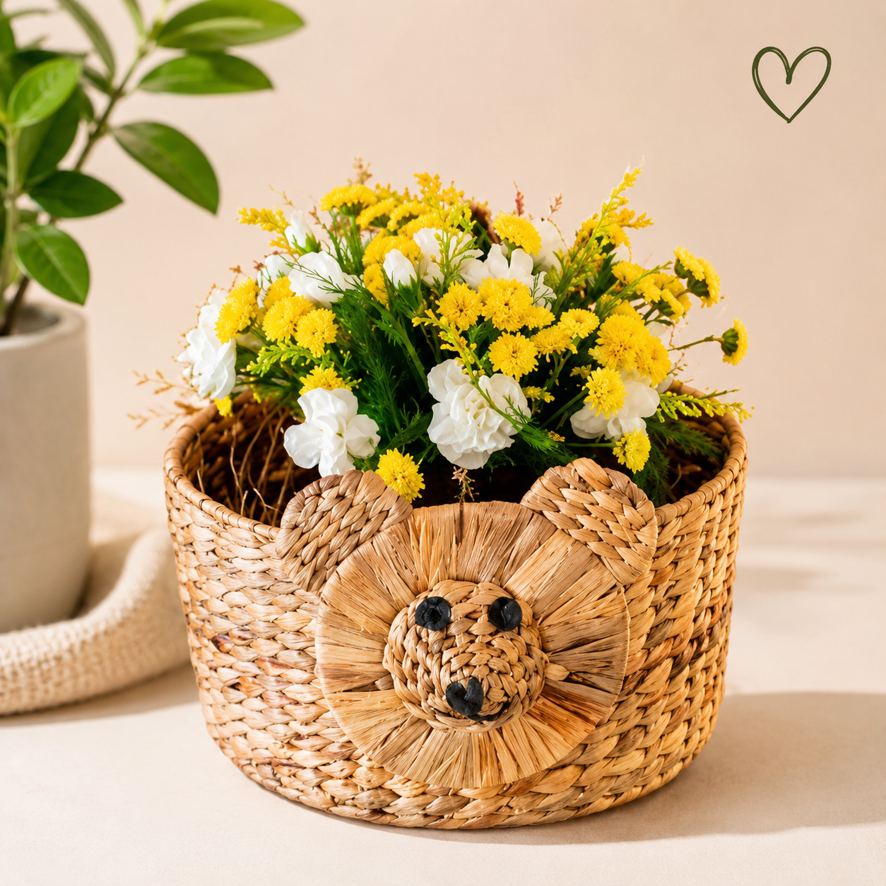 Lion Cub Storage Basket | Handwoven Eco-Friendly Basket | Bambooraj