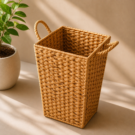 Dhara Water Hyacinth Bin | Handwoven Sustainable Storage Basket | Multipurpose basket