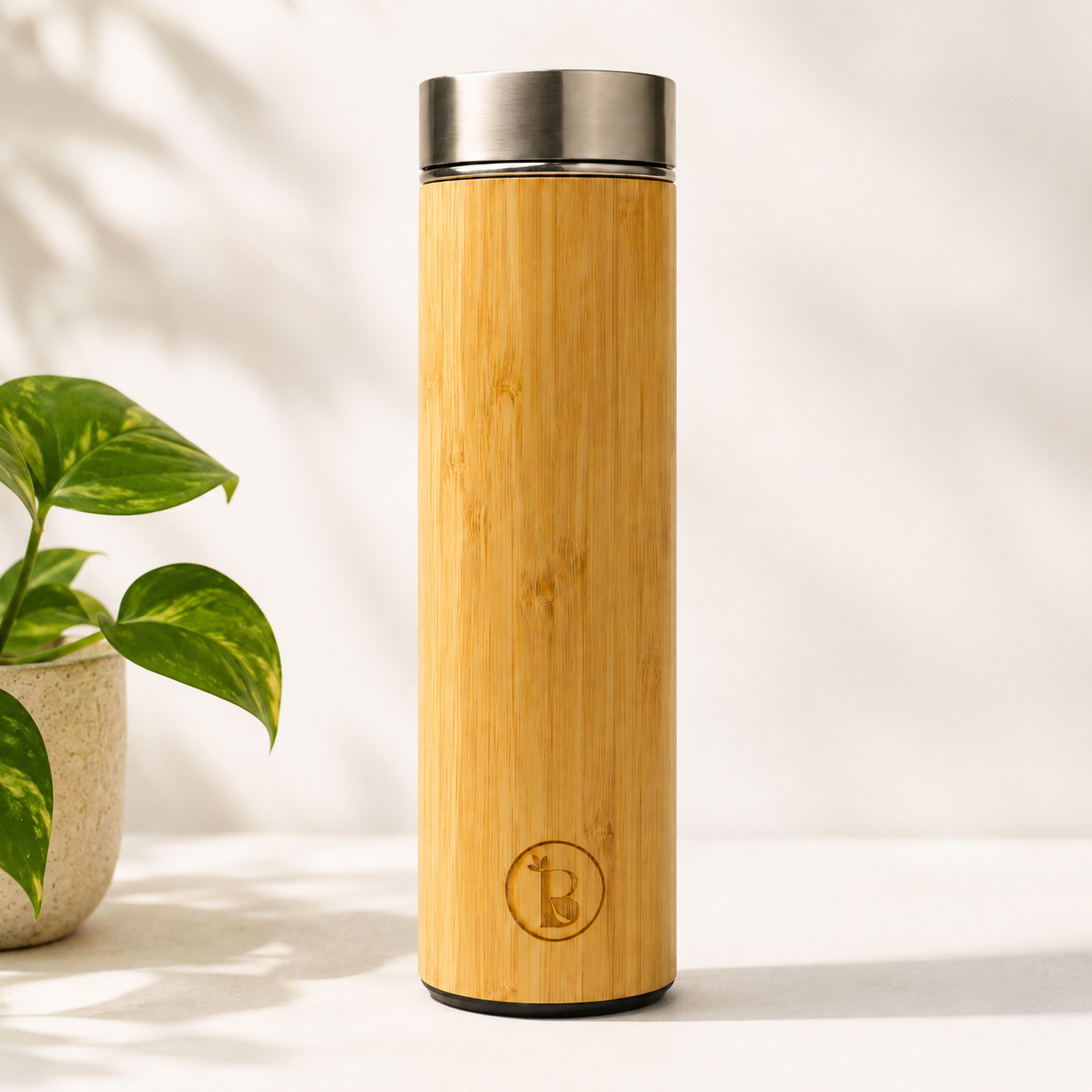 Detox Bamboo Flask| Bottle with Infuser| Insulated & Leak-Proof | Travel Essential | 500 ml