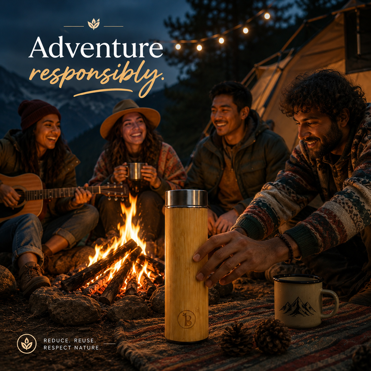 Detox Bamboo Flask| Bottle with Infuser| Insulated & Leak-Proof | Travel Essential | 500 ml