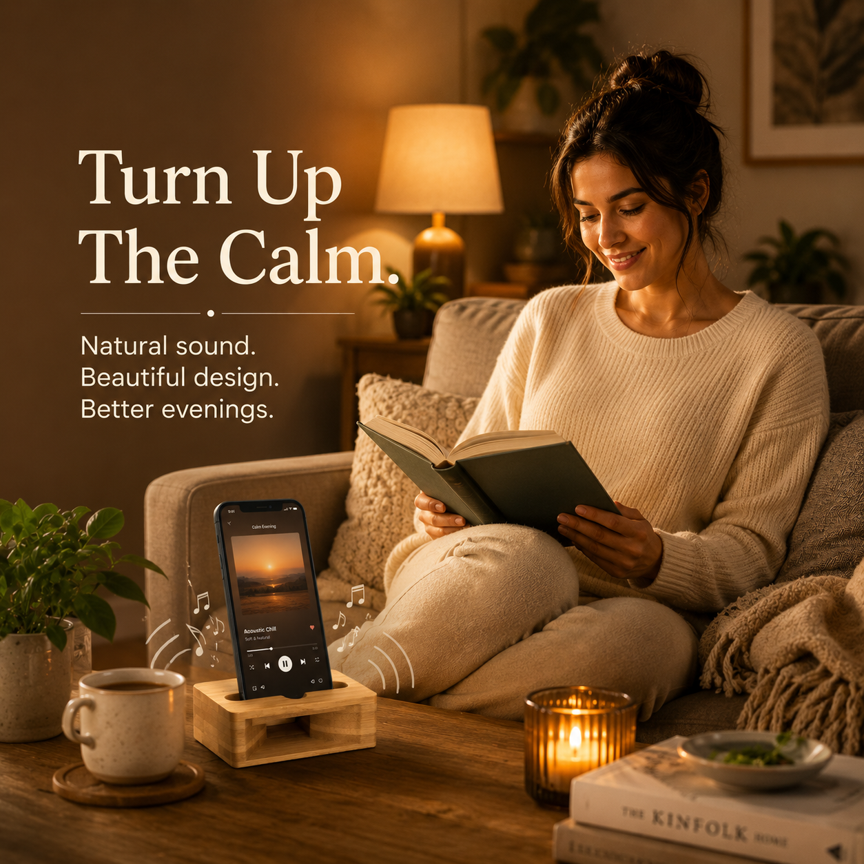 Bamboo Mobile Stand & Natural Sound Amplifier | Eco-Friendly Phone Holder