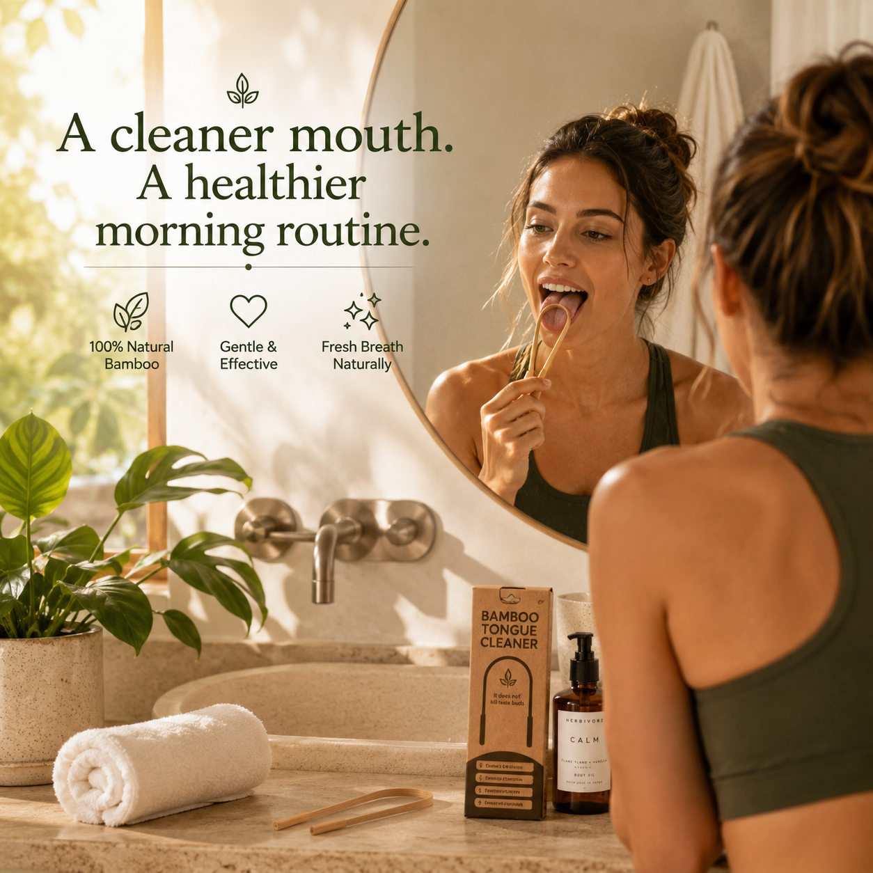 Bamboo Tongue Cleaner| Tongue Scraper| Sustainable Oral Hygiene| Cleaner (Set of 4)