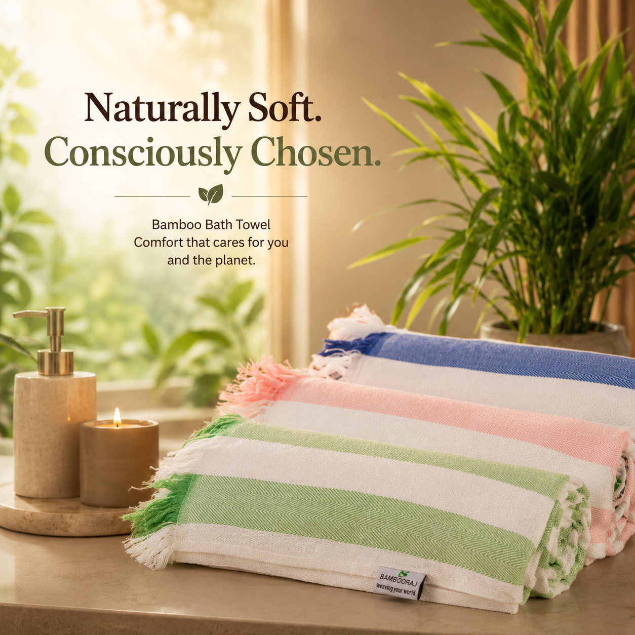 Bamboo Bath Towels | Lightweight & Antibacterial  | Ultra-Soft & Travel-Friendly