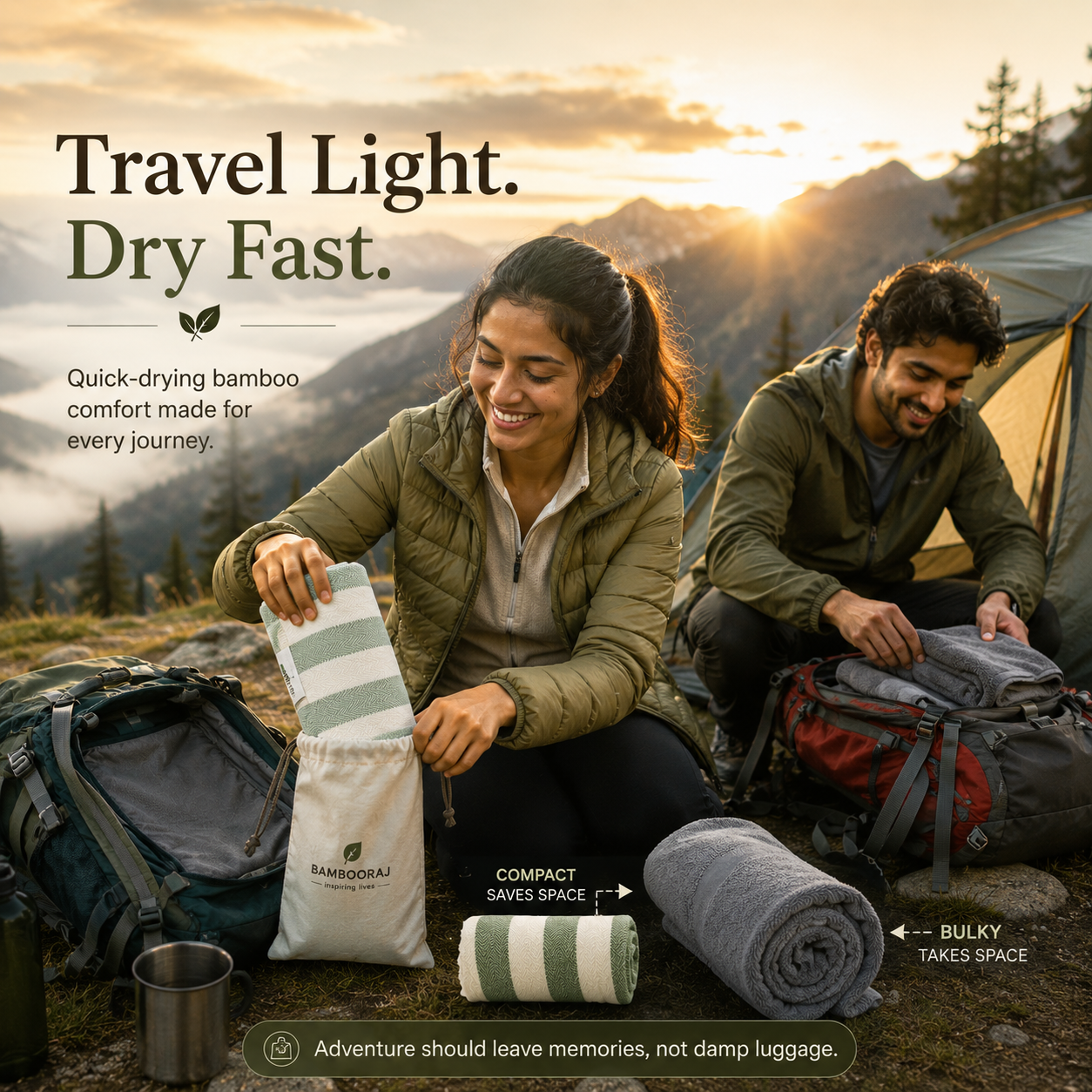 Bamboo Bath Towels | Lightweight & Antibacterial  | Ultra-Soft & Travel-Friendly