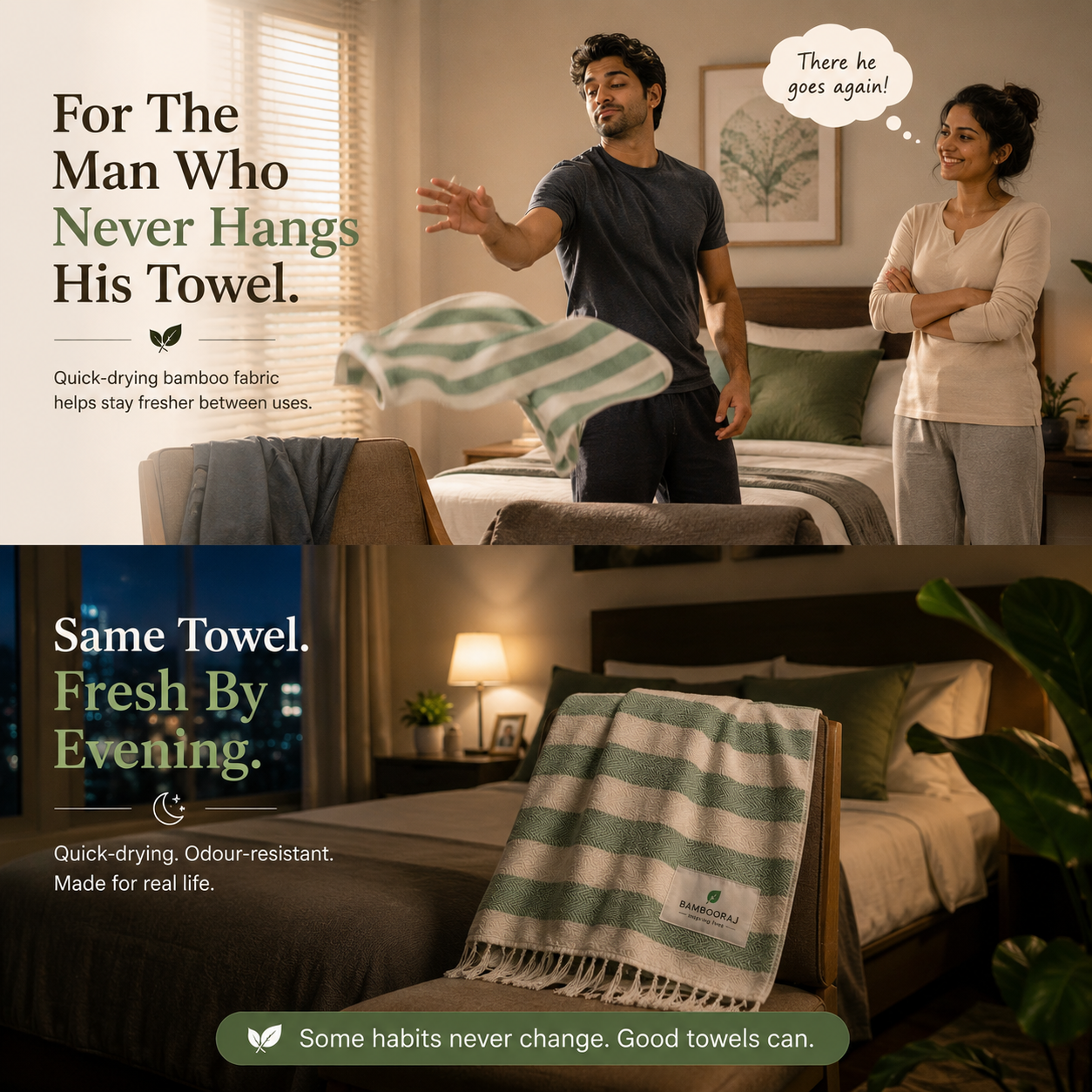 Bamboo Bath Towels | Lightweight & Antibacterial  | Ultra-Soft & Travel-Friendly