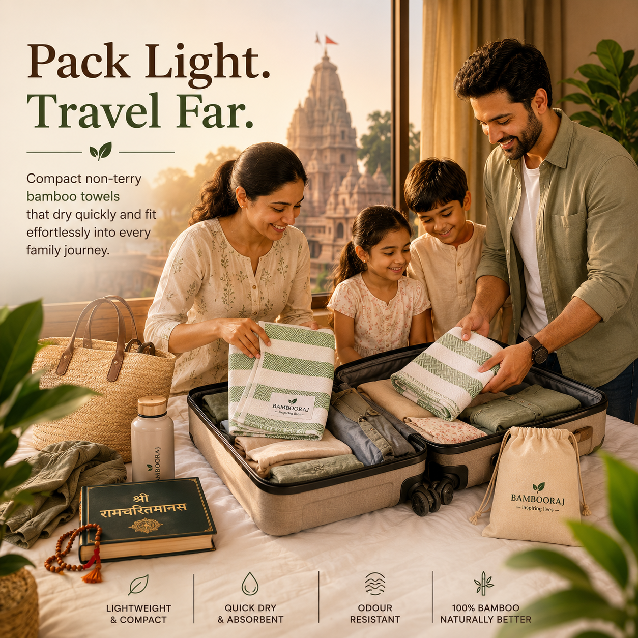 Bamboo Bath Towels | Lightweight & Antibacterial  | Ultra-Soft & Travel-Friendly