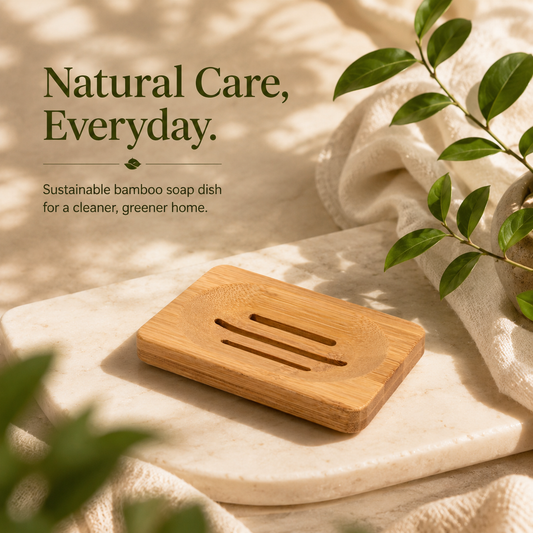 Minimalistic Bamboo Soap Tray | Eco-Friendly Soap Holder with Water Drainage