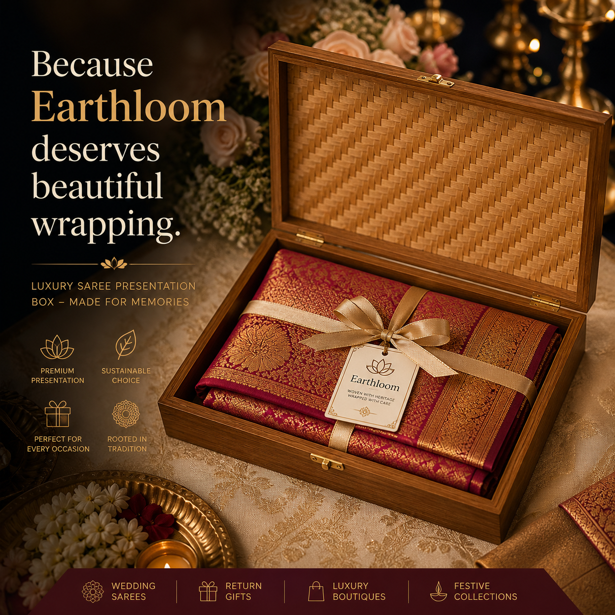 Premium Bamboo Multi-Purpose Gift Box | Elegant, Handcrafted & Sustainable Box