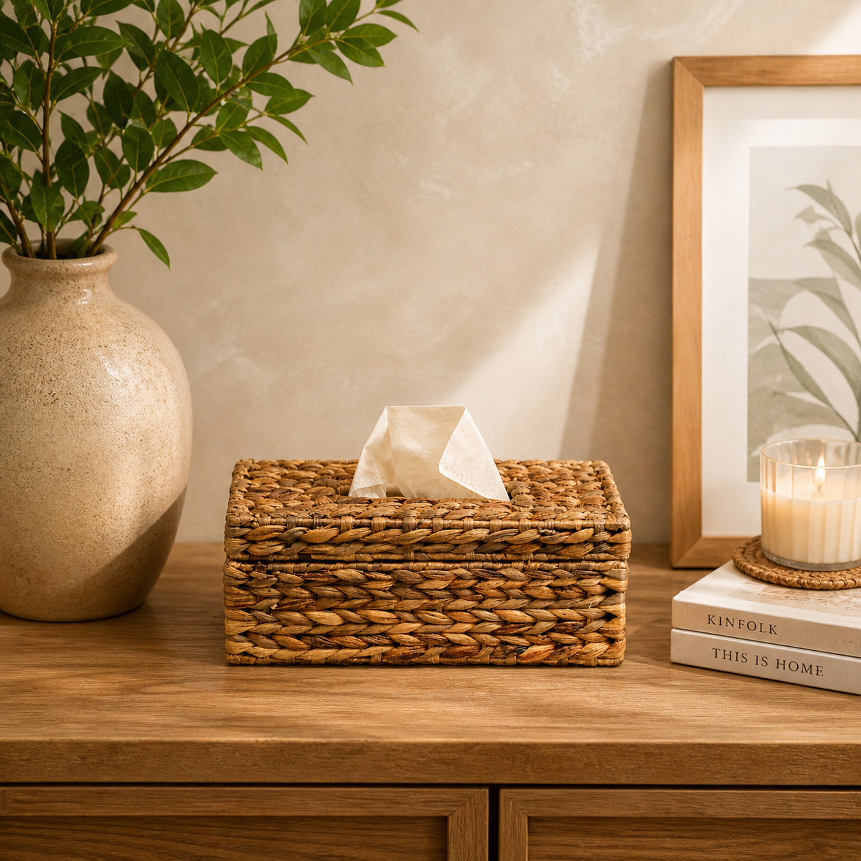 Dhara Tissue Box Holder | Handwoven Eco-Friendly Tissue Case for Home, Hospitality & Offices