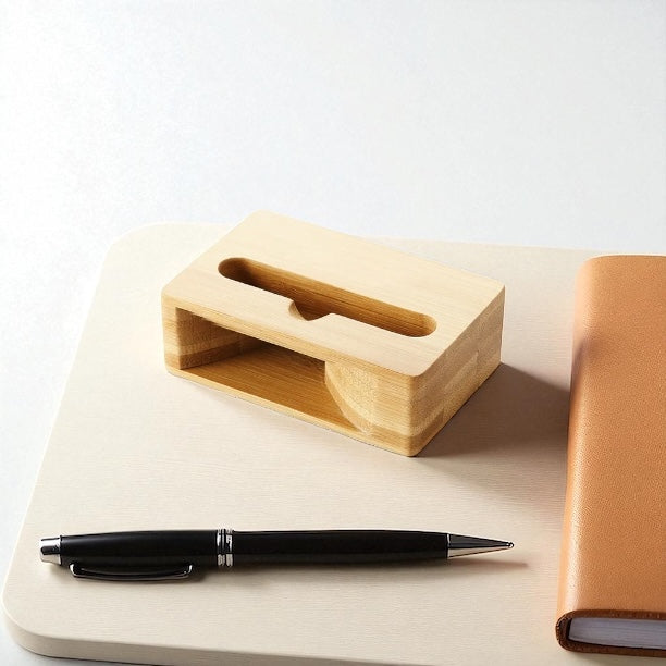 Bamboo Mobile Stand & Natural Sound Amplifier | Eco-Friendly Phone Holder