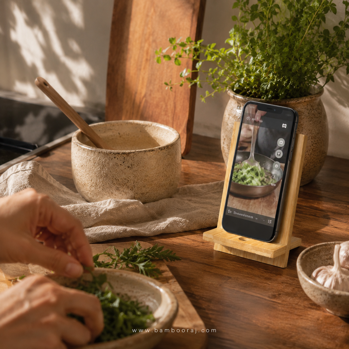 Bamboo Mobile Stand | Eco-Friendly Phone Holder | Everyday Useful Product