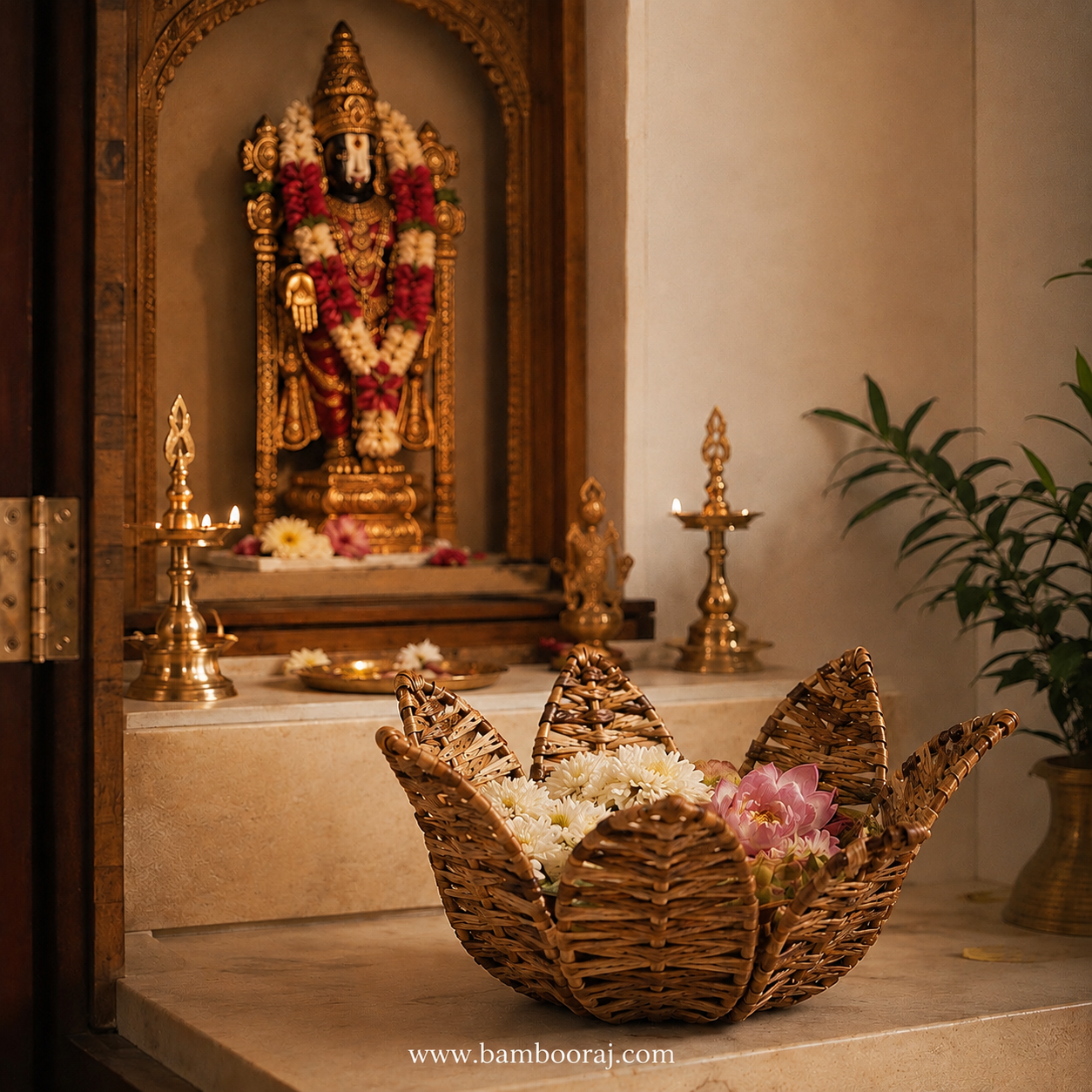 Bloom Basket | Lotus-Shaped Water Hyacinth Basket | Multi-purpose Storage by  Bambooraj