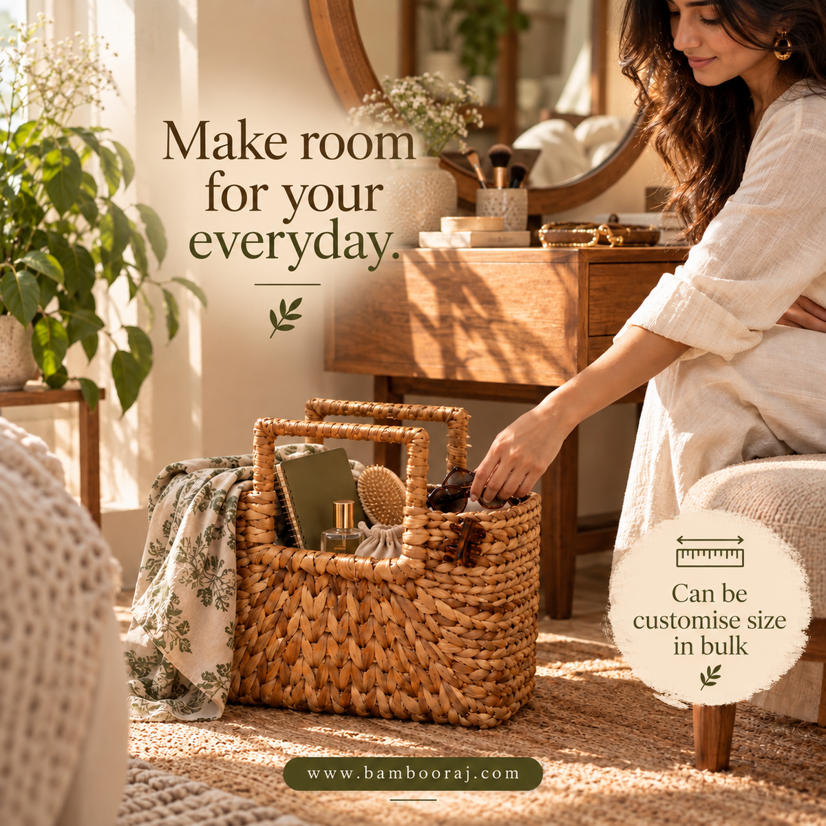 Dhara Bag Basket | Handwoven Multipurpose Art  Basket | Beautiful Eco-friendly Gift Hamper