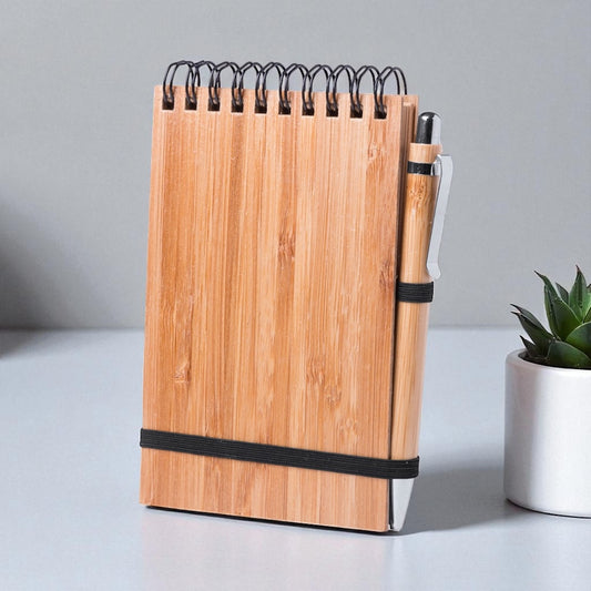 Bamboo Mini Notepad with Pen | Sustainable Stationery | Recyclable & Travel-Friendly