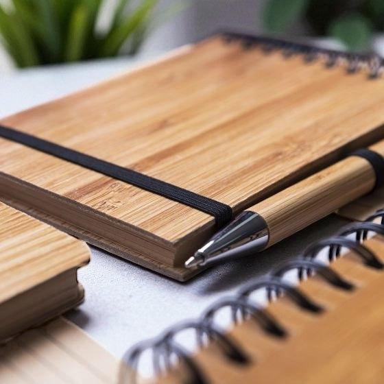 Bamboo Mini Notepad with Pen | Sustainable Stationery | Recyclable & Travel-Friendly