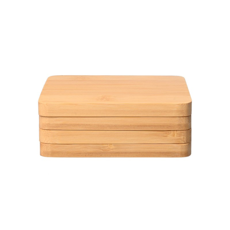 Bamboo Coaster Set of 6 with Holder | Sustainable Tableware | Dining Essentials for Home and Office Use