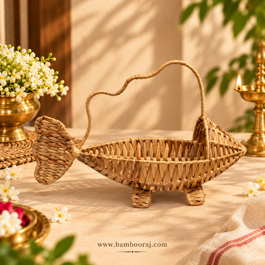 Dhara Fish Basket | Handcrafted Multipurpose Basket | Sustainable Lifestyle Decor