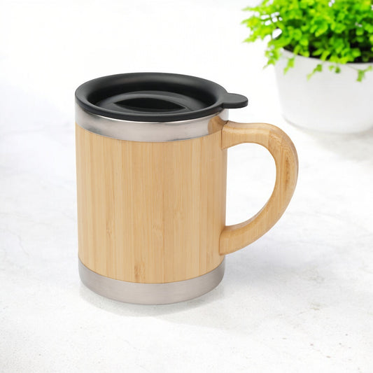 Bamboo Mug with Lid | Insulated Travel Cup | Eco-Friendly & Stylish