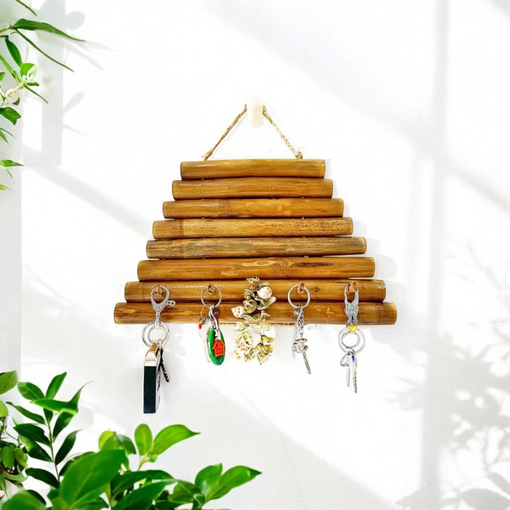 Bamboo Keyring Holder| Sustainable, Eco-Friendly Key Organisation| Key-chain Holder| Wall Décor
