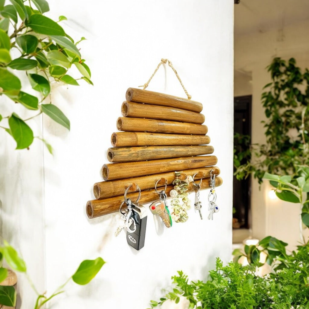 Bamboo Keyring Holder| Sustainable, Eco-Friendly Key Organisation| Key-chain Holder| Wall Décor
