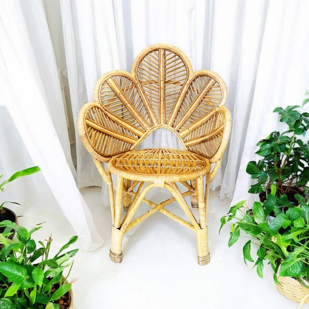 Peacock Cane Chair | Artisanal, Eco-Friendly Seating Solution | Handcrafted Furniture