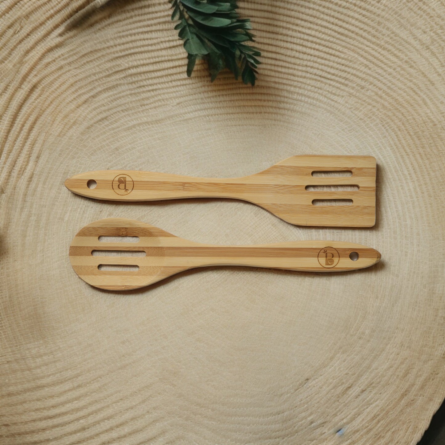 Sustainable Bamboo Spatulas | Eco-Friendly Cooking Utensils | 2-Piece Set for Kitchen