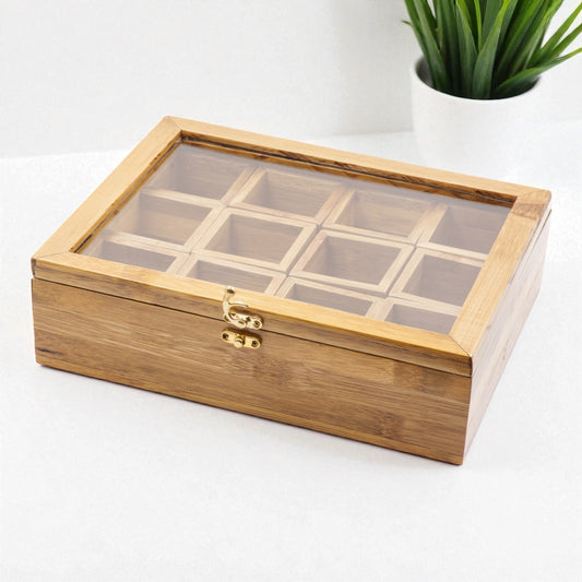 Bamboo Multipurpose Box – Elegant Jewellry, Watch, and Storage Organiser