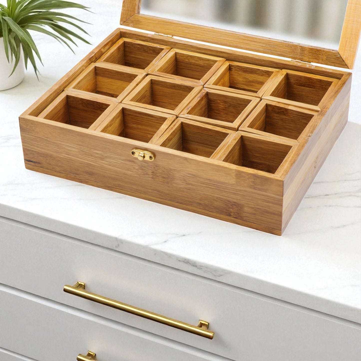 Bamboo Multipurpose Box – Elegant Jewellry, Watch, and Storage Organiser